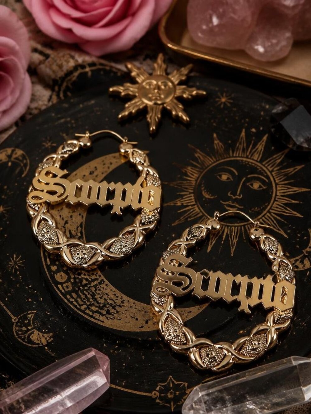 XOXO Bamboo Hoop Earrings - Scorpio